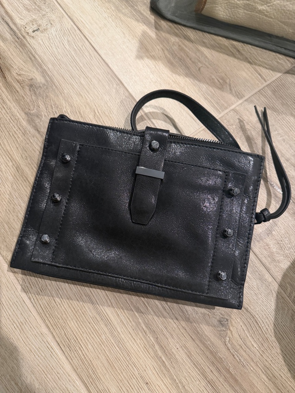 Black Crossbody with Metal details- Sleek Everyday Carry